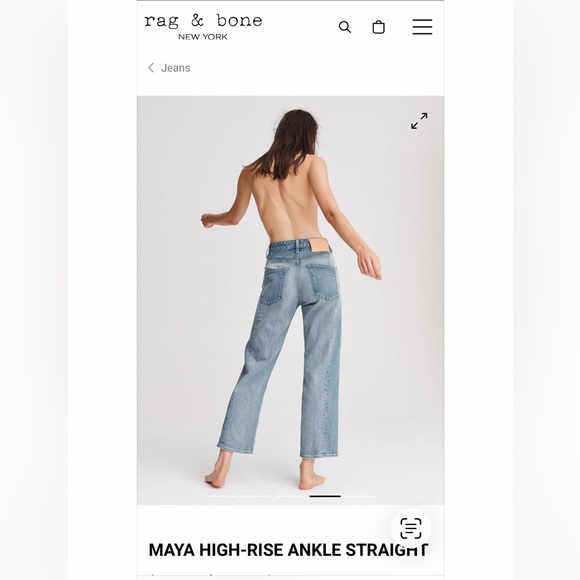 Rag & Bone Maya High Rise Ankle Straight Leg Jeans Size: 26. Excellent condition - Picture 13 of 16